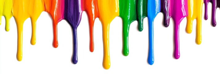 Dripping Rainbow Colors on White (3)