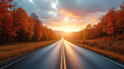 Straight highway road