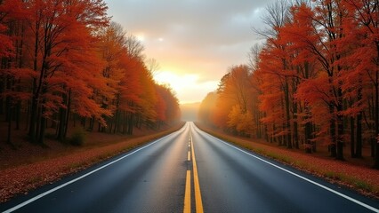 Straight highway road