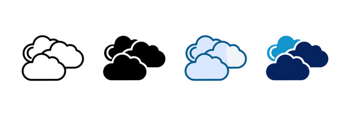 Obraz premium Cloud Icon Set Multiple Style Collection