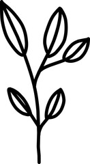 Line Art Floral Leaf Element
