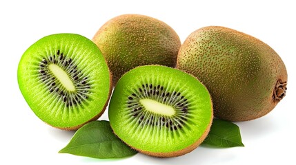 Fototapeta premium Delicious kiwi fruits isolated on white
