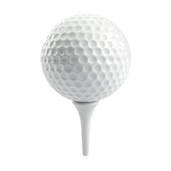 3D rendering of a golf ball on a tee, isolated on a white background.