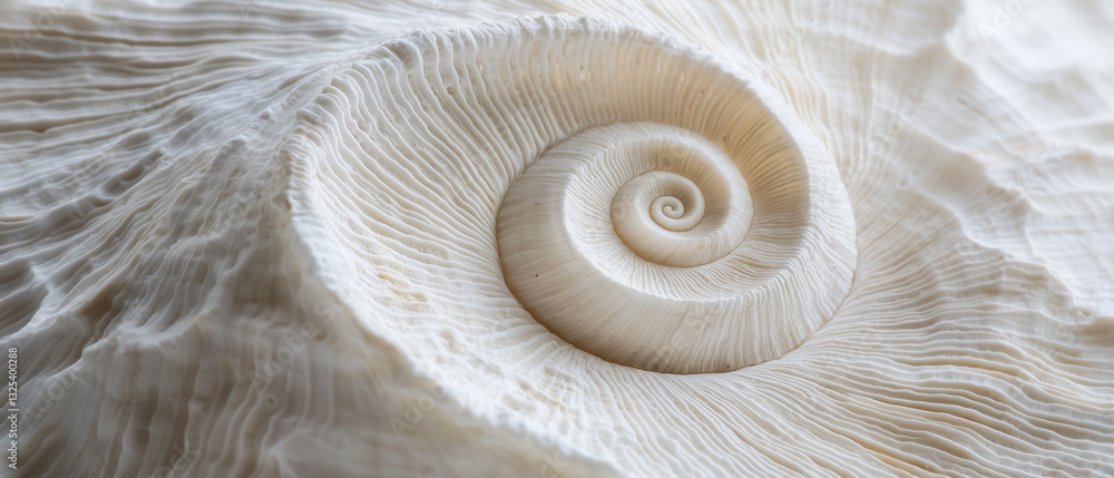 Aufkleber macro shot of seashell highlights its intricate spiral pattern and unique texture, showcasing natura