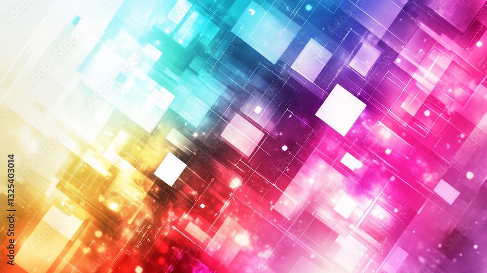 Poster colorful geometric abstract background with light effects and angular shapes