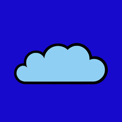 blue cloud icon illustration