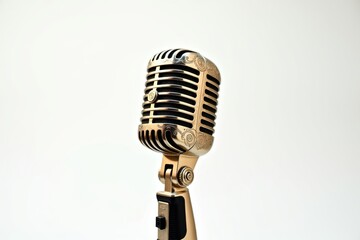 Fototapeta premium Classic microphone on a simple background