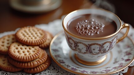 Hot chocolate and biscuits
