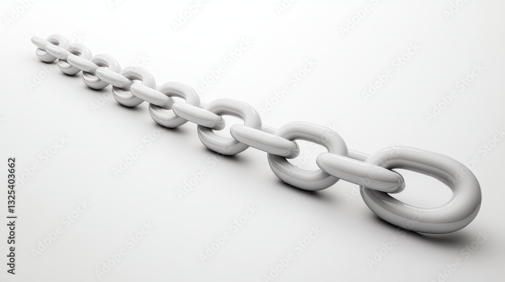 Poster white chain linking together strength unity and connection symbol