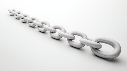 Obraz premium White Chain Linking Together Strength Unity and Connection Symbol
