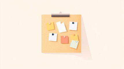 Organized Notes on a Corkboard A Minimalist Display for Planning and Ideas