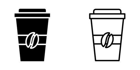 Coffie cup icon on white background