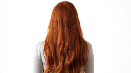 Naklejka premium Photo of long brown red hair, back view