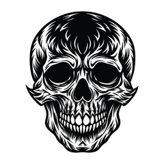 skull vector illustration black color