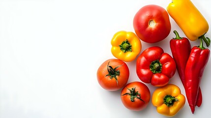 collection fruits and vegetables isolated