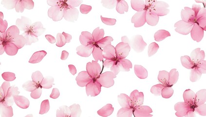Delicate Pink Cherry Blossoms Scattered
