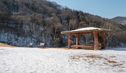 화순 세량지로 가는 소공원의 겨울 풍경