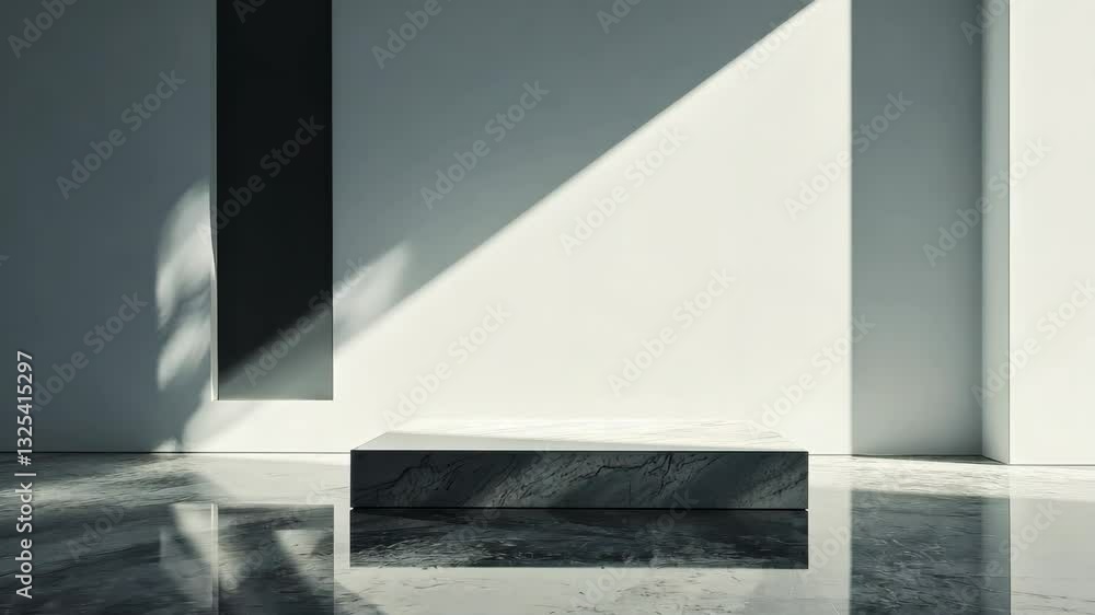 Poster dynamic play of light and shadow on minimalist architectural surfaces