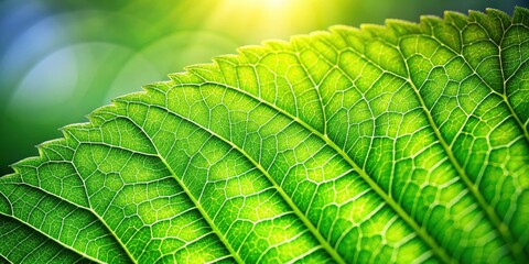 Extreme close up of a vibrant green leaf with soft backlighting ,  nature, leaves, foliage, macro, close up, texture, green