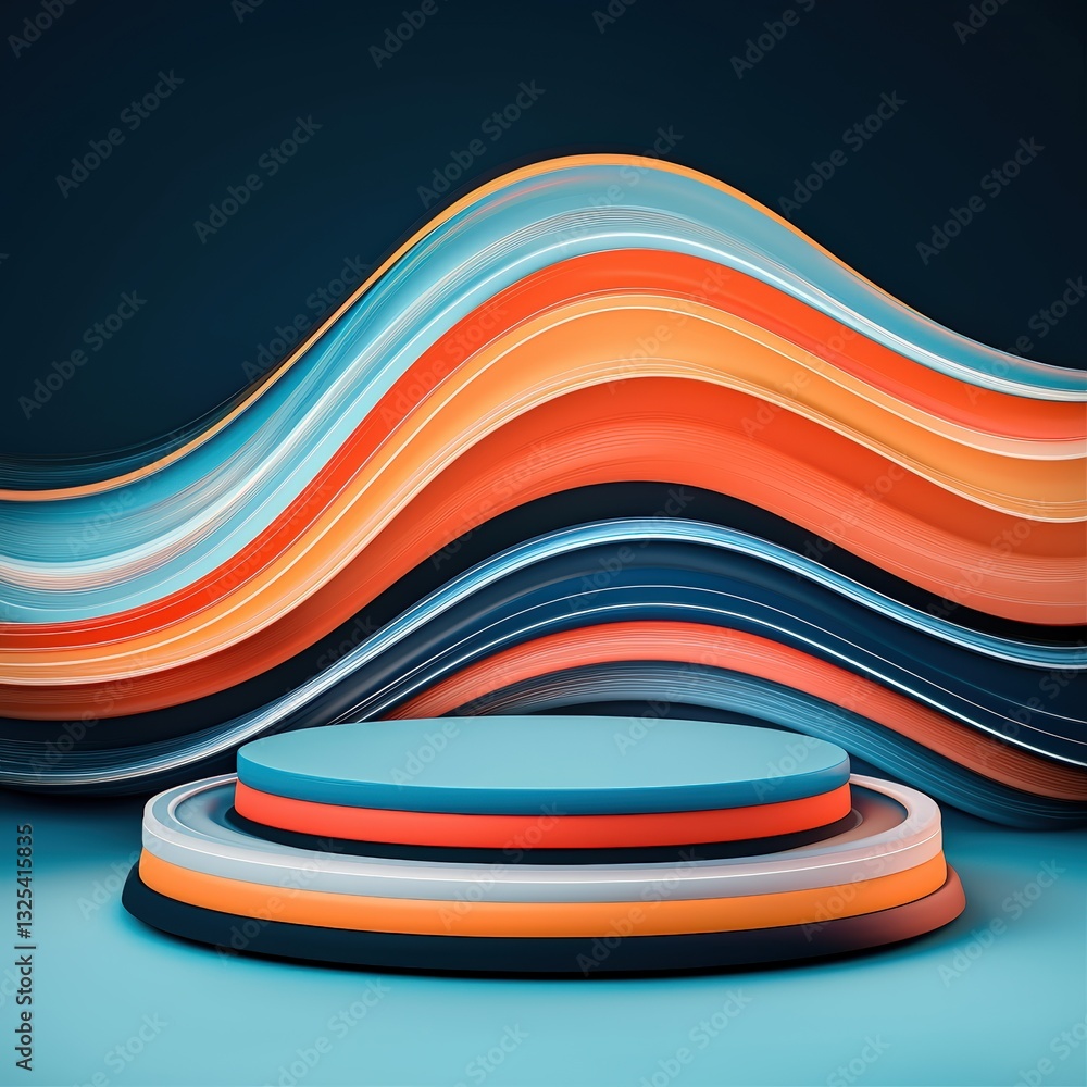 Poster a colorful wave of vibrant colors flowing and blending together creating a dynamic and eye-catching 
