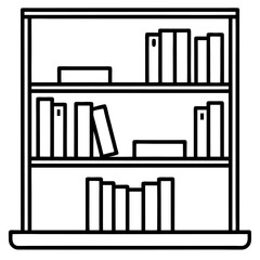 Office bookshelf  icon vector illustration