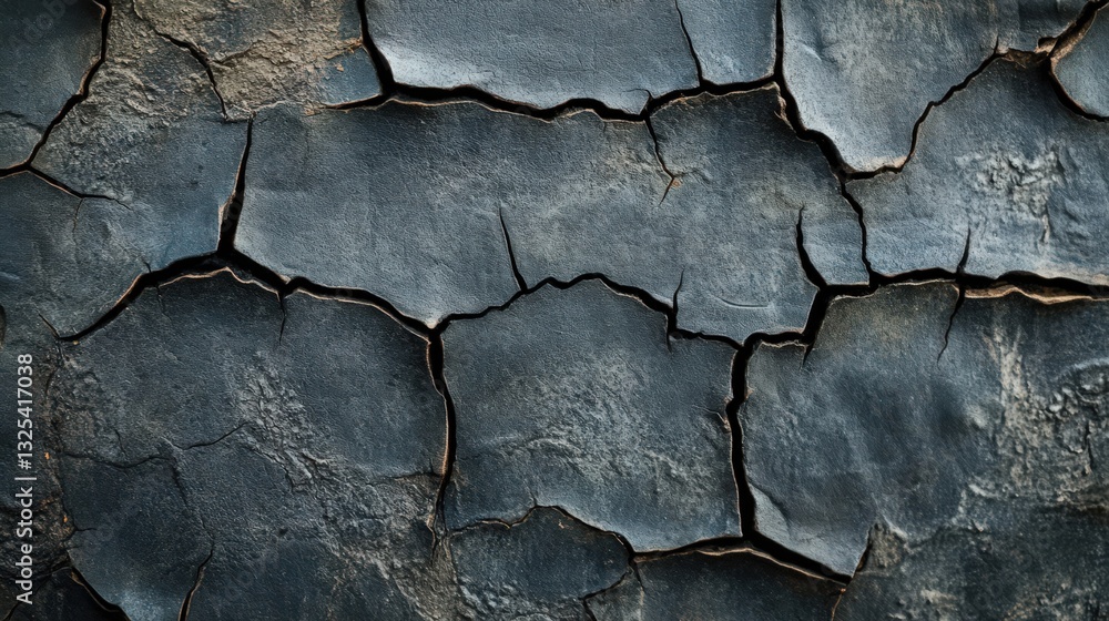 Poster fragmented surface texture showing intricate cracks and weathered appearance