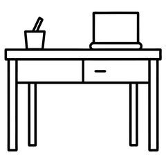 vector illustration of a office desk