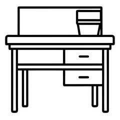 vector illustration of a office desk