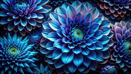 Close-up architectural photography reveals a dark, abstract blue flower pattern, rich in detail.