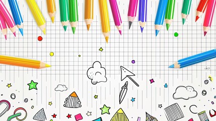 The Colored Pen Background of Children's Day: The Colorful Palette Painting the Dreamy Stage of Childhood