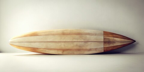 Fototapeta premium Classic surf design. Minimalist photo of a vintage surfboard, isolated against a clean background.