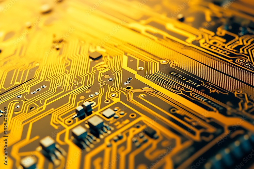 Poster close-up of glowing circuit board patterns