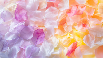 Pastel-colored flower petals in a soft, romantic arrangement.