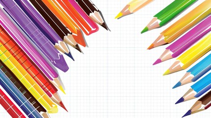 Fototapeta premium The Colored Pen Background of Children's Day: The Colorful Palette Painting the Dreamy Stage of Childhood