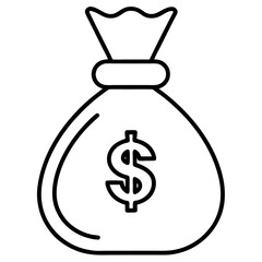 vector illustration of a bag of money