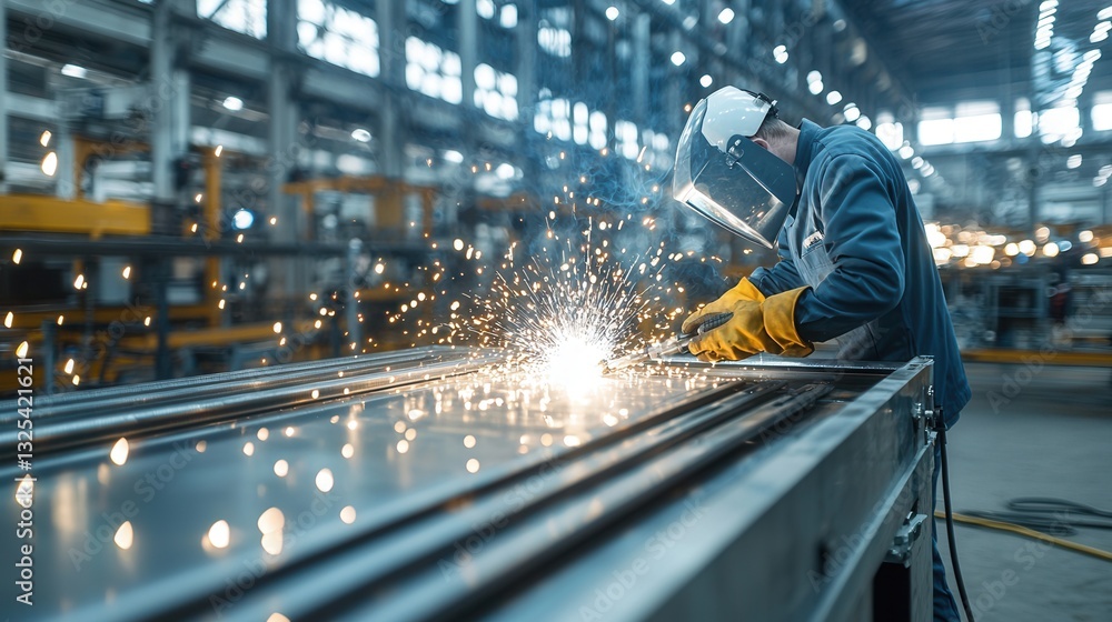 Aufkleber a skilled industrial worker using a high powered welding tool with precision and expertise creating 