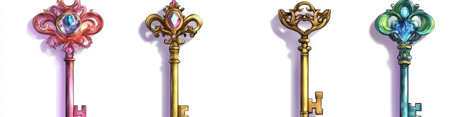 Obraz premium Ornate Keys of Magic in Various Hues