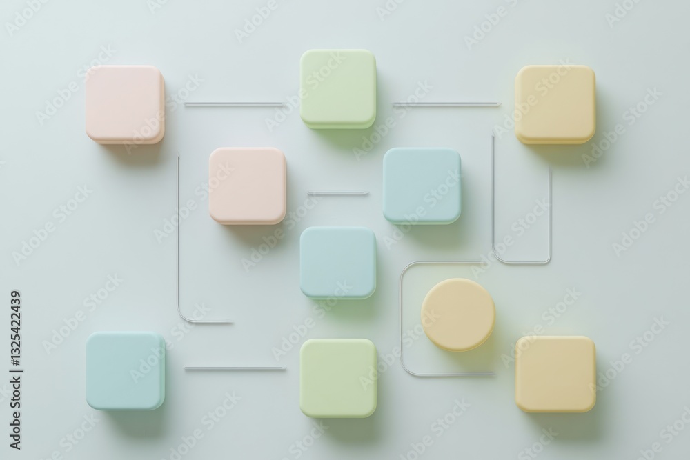Poster abstract pastel squares and lines minimalist design elements for creative projects