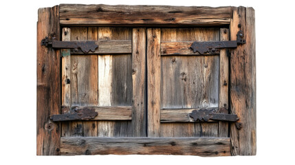 old wooden door isolated on white background