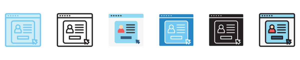 Enrollment multi style icon set. use for modern concept, print, UI, UX kit, web and app development. Vector EPS 10, related to digital education, digital learning