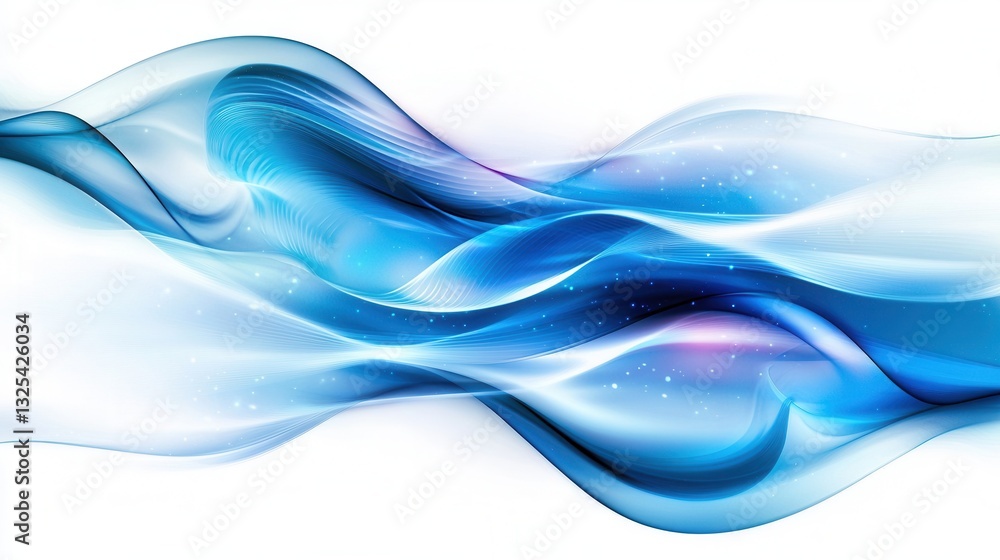 Poster mesmerizing abstract image depicting elegant and dynamic light blue wind currents swirling and flowi