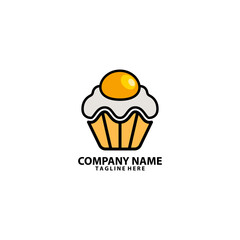 cake egg logo design vector
