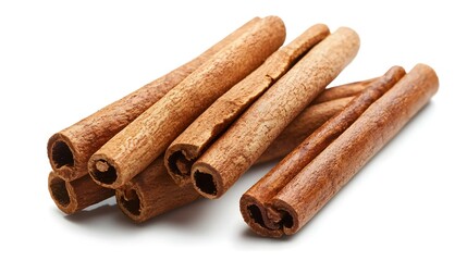 Cinnamon sticks isolated on white background