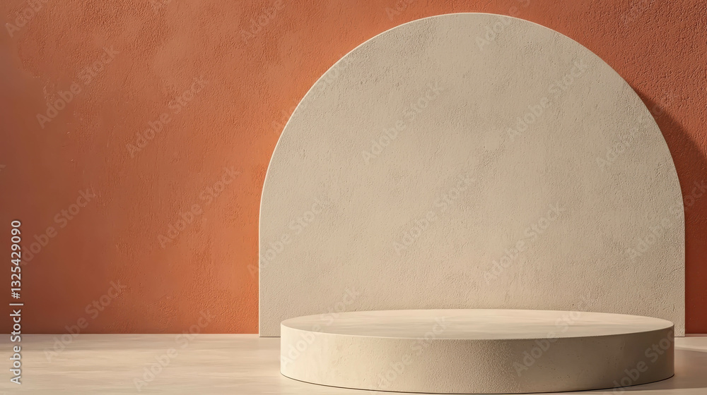 Poster elegant minimalist background with curved structure for high-end display and photography