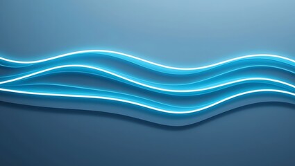 Fototapeta premium Wave background with elegant blue neon wave effect.