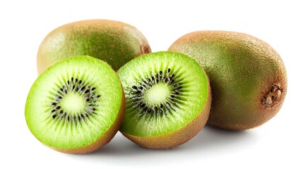 Fototapeta premium kiwi isolated on white background full depth