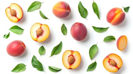 Levitating peach isolated