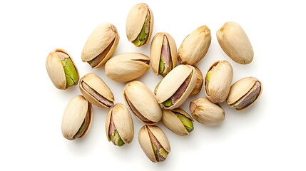 Fototapeta premium peeled pistachios isolated on the white