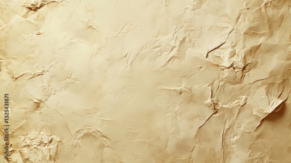 Poster distressed parchment surface with intricate creases creating depth and texture