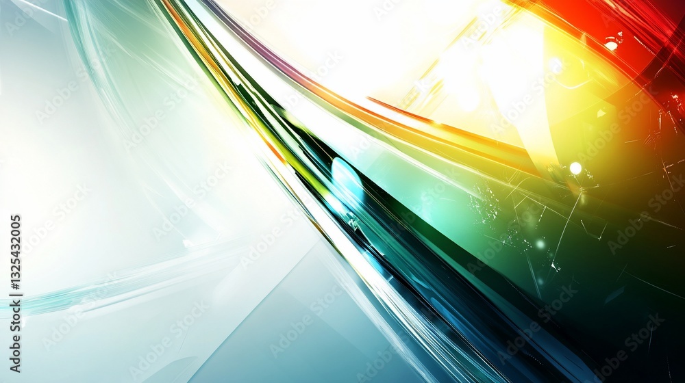 Aufkleber abstract design featuring vibrant colors with flowing lines and dynamic light patterns